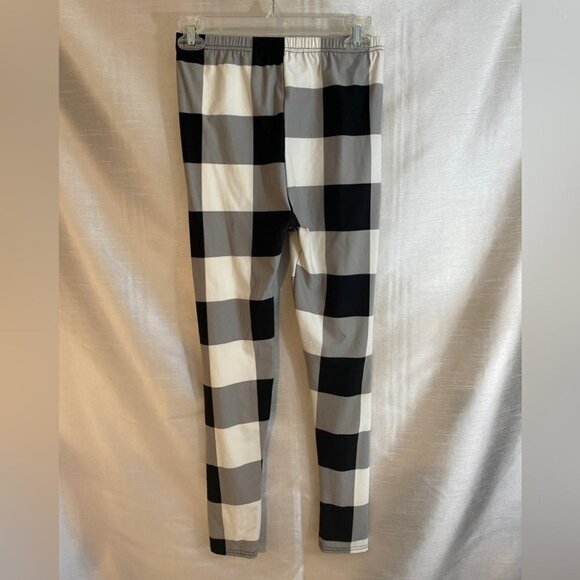 Buffalo  Plaid Leggings Ladies Medium Grey Scale - Picture 9 of 9